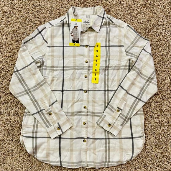 NWT Jachs Girlfriend Women's Plaid Super Soft Flannel Button Shirt, Size S - Picture 4 of 11